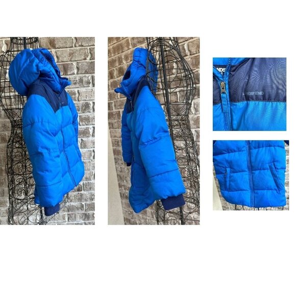 Lands End Boys Fleece Lined Coat Sz S Hooded Blue Zip Pockets Snow Ski R… - Picture 5 of 12